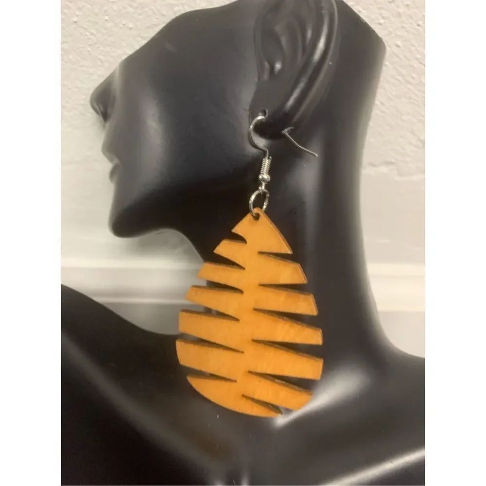 Wooden Statement Earrings 